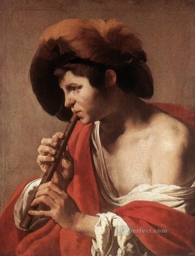 boy holding a flute Painting - Boy Playing Flute Dutch painter Hendrick ter Brugghen